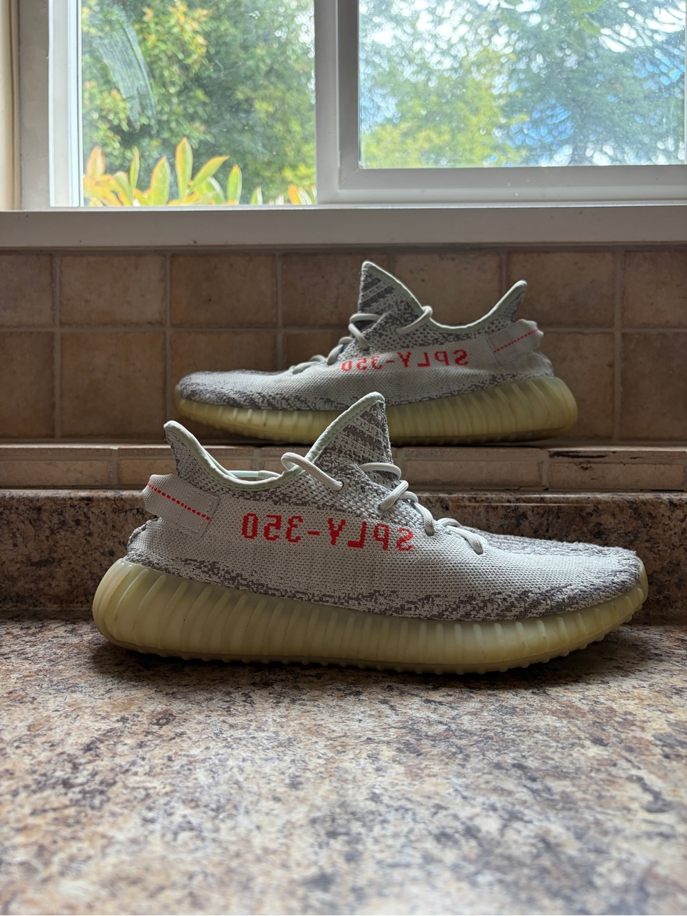Yeezy 350 blue tint